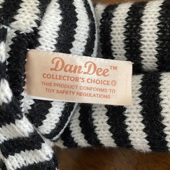 Dan Dee Collectors Choice Sock MOnkey Plush Black White Striped Red Heart 9" - Picture 4 of 5